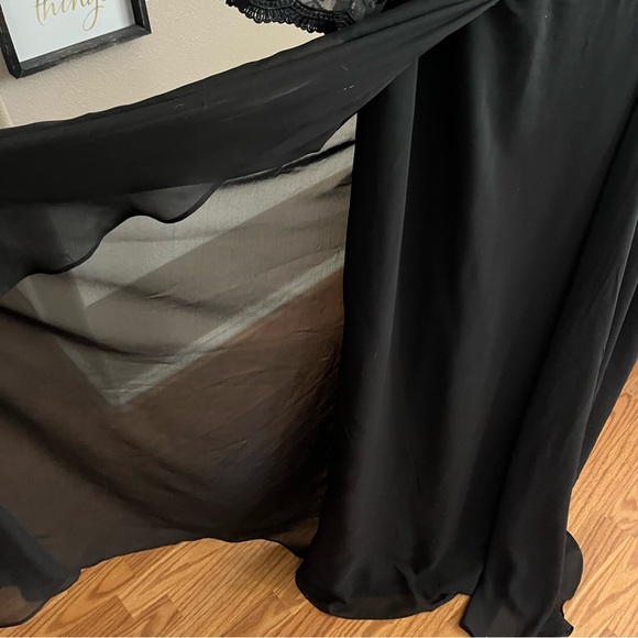 TS Couture black floral mesh long formal mother of the bride dress - Picture 10 of 11